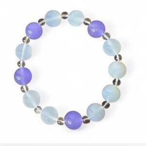 Amethyst and Opalite Gemstone Beaded Elasticated Bracelet